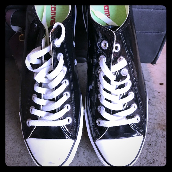 black patent converse